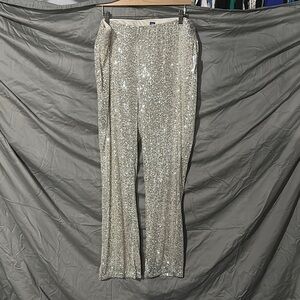 High rise flare Sparkling Sequin Pants xxl NWT